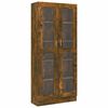 vidaXL Vitrinekast 82,5x30,5x185 cm bewerkt hout gerookt eikenkleur