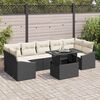 vidaXL Tuin Sofa Set met opslag 8 pcs Zwart Poly riet