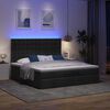 vidaXL Ottoman bed met matras en LED's 160x200cm stof zwart