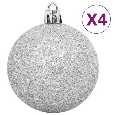 vidaXL 108-delige Kerstballenset zilver en wit
