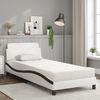 vidaXL Bed met matras "Dover" kunstleer wit en zwart 90x190 cm