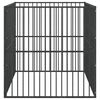 vidaXL Hondenkennel 4 panelen gepoedercoat staal zwart