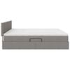 vidaXL Opbergbed met LED met matras Taupe 200 x 200 cm Polyester