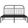 vidaXL Bedframe met hoofdbord metaal zwart 140x190 cm