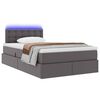 vidaXL Opbergbed met LED met matras Grijs 120 x 190 cm Nep Leer