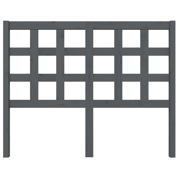 vidaXL Hoofdbord 125,5x4x100 cm massief grenenhout grijs