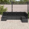 vidaXL Bankstel met kussen met opslag 8 pcs Zwart poly rattan