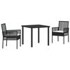 vidaXL Tuin eettafelset 7 st Lichtgrijs poly rattan