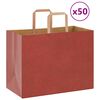 vidaXL Papieren zakken 50 st met hengsels 32x17x25 cm rood