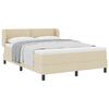 vidaXL Boxspringbed met matras met hoofdeinde Cr&egrave;me 140 x 200 cm Stof