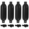 vidaXL Bootstootkussens 4 st &Oslash; 14x50 cm PVC zwart