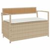 vidaXL Tuinbank met kussen beige polyrotan