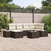 vidaXL Tuin Sofa Set met kussen 7 pcs Bruin poly rattan