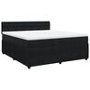 vidaXL Boxspring met matras fluweel zwart 180x200 cm
