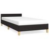 vidaXL Bedframe met hoofdeinde zonder matras 90x200 cm stof zwart
