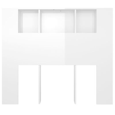 vidaXL Hoofdbordkast 120x18,5x102,5 cm hoogglans wit