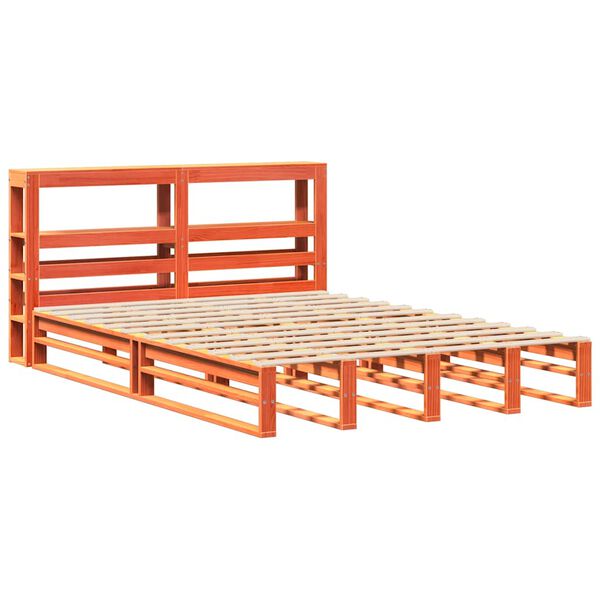 vidaXL Bedframe zonder matras massief grenenhout wasbruin 135x190 cm