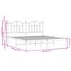 vidaXL Bedframe met hoofdbord metaal wit 180x200 cm