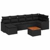 vidaXL Tuinbankenset met kussen 8 pcs Zwart poly rattan