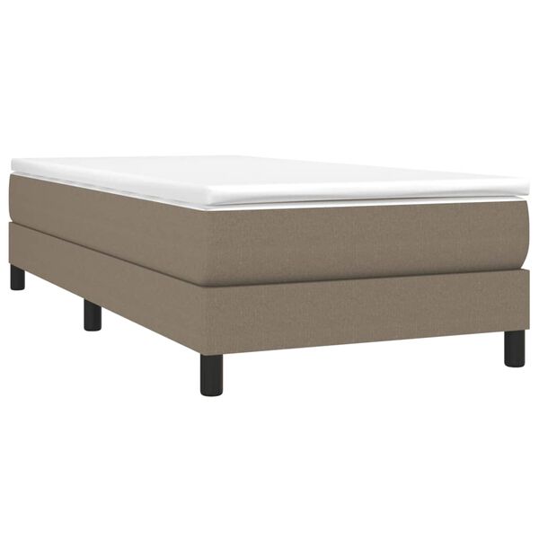 vidaXL Boxspring met matras stof taupe 90x190 cm