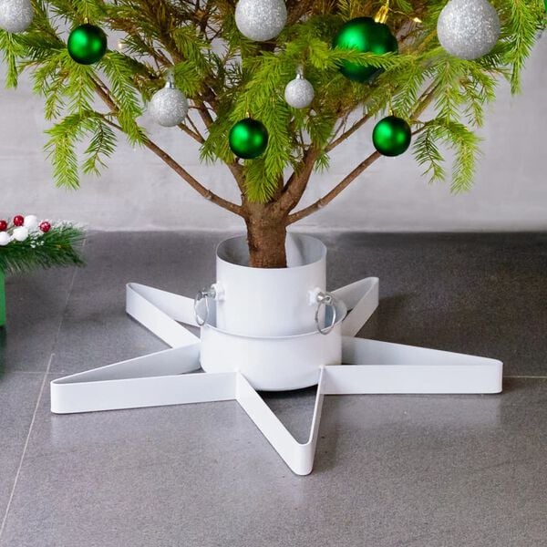 vidaXL Kerstboomstandaard 47x47x13,5 cm wit