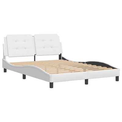 vidaXL Bedframe met hoofdbord kunstleer wit 140x200 cm