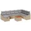 vidaXL Tuinbankenset 9 st Beige poly rattan