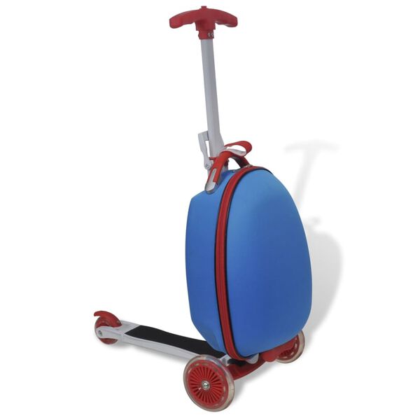 vidaXL Kinderstep met rolkoffer blauw