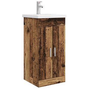 vidaXL Badkamermeubel met Wasbak Oud hout 42 x 40 x 84,5 cm