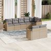 vidaXL 8-delige Loungeset met kussens poly rattan gemengd beige