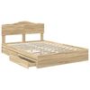 vidaXL Opslag bed met lade Sonoma Eiken 140 x 200 cm Bewerkt hout