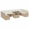 vidaXL Tuin Sofa Set met kussen 11 pcs Beige Poly riet