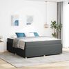 vidaXL Bedframe met matras Donkergrijs 180 x 200 cm Stof