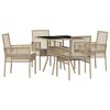 vidaXL Tuin eettafelset 5 st Beige poly rattan