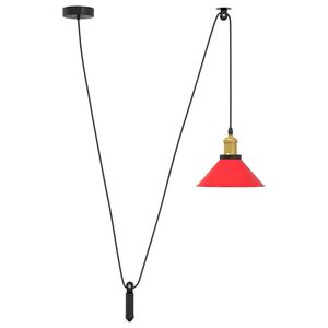 vidaXL Hanglamp in hoogte verstelbaar E27 &Oslash;22 cm metaal glanzend rood