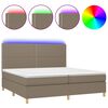 vidaXL Boxspring met matras en LED stof taupe 200x200 cm