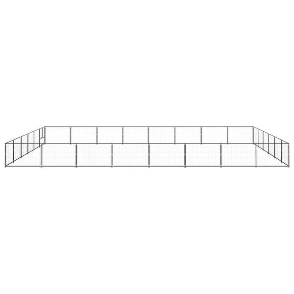 vidaXL Hondenkennel 48 m&sup2; staal zwart