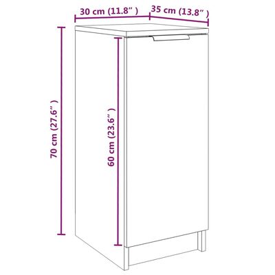 vidaXL Schoenenkast 30x35x70 cm bewerkt hout zwart