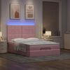 vidaXL Ottoman bed met matrassen en LED's 140x190cm fluweel roze