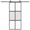 vidaXL Schuifdeur met beslagset 90x205 cm gehard glas zwart