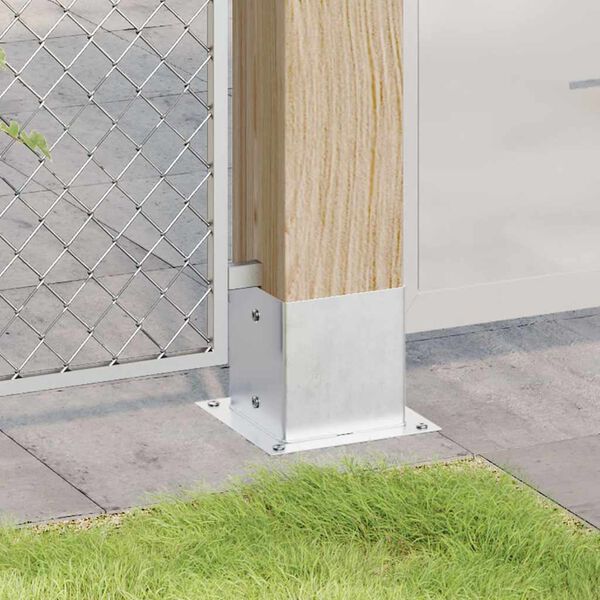 vidaXL Spokkels vierkant 12 st gegalvaniseerd staal zilverkleurig