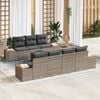 vidaXL Tuin Sofa Set met kussen met opslag 8 pcs Grijs Poly riet