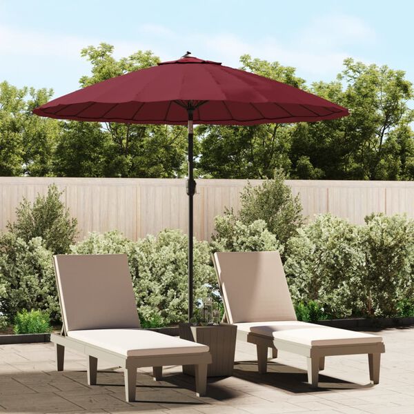 vidaXL Parasol met aluminium paal 270 cm bordeauxrood