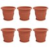vidaXL Plantenpotten 6 st Baksteenrood &Oslash; 34 x 28 cm Kunststof