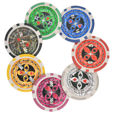 vidaXL Poker/blackjack set met 600 chips aluminium