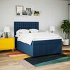 vidaXL Boxspring met matras stof blauw 140x190 cm