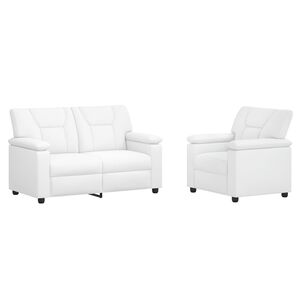 vidaXL Bankstel 2 pcs Wit Kunstleer