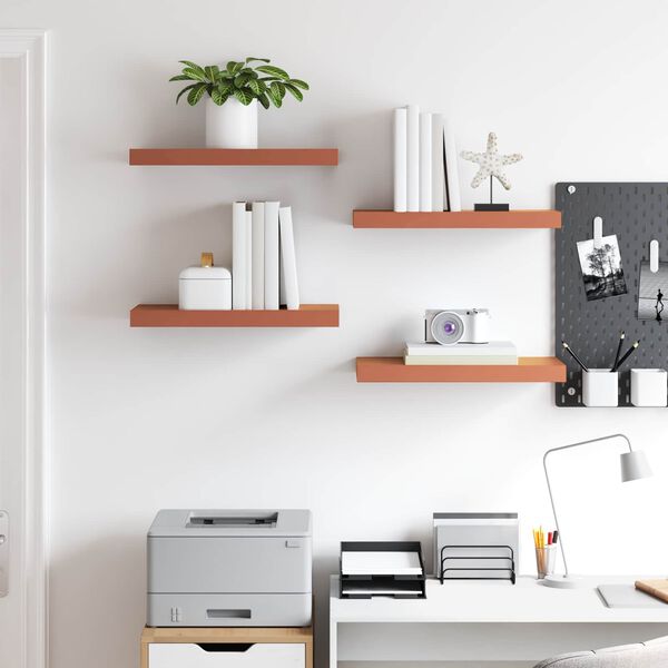 vidaXL Wandplank Wandgemonteerd 4 pcs Rood 50 x 23 x 4 cm Bewerkt hout