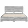 vidaXL Bedframe met hoofdeinde Grijs Sonoma 200 x 200 cm Bewerkt hout