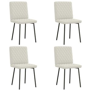 vidaXL Eetkamerstoelen 4 st fluweel cr&egrave;mekleurig